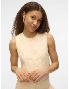 პიჯაკი Vero Moda - VMELINE SL SHORT EMBR WAISTCOAT
