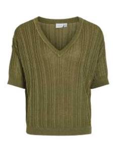 მაისურები VILA - VISHEM V-NECK 2/4 GLITTER KNIT TOP