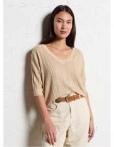 მაისურები VILA - VISHEM V-NECK 2/4 GLITTER KNIT TOP