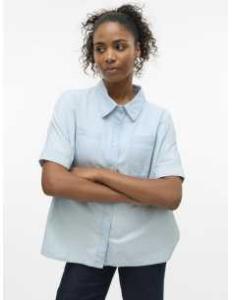 პერანგი Vero Moda - VMEMBERLY SS DENIM SHIRT YO376