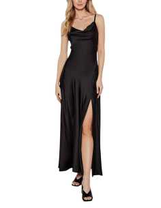 კაბა GUESS - ADLE LACE NECKLINE LONG DRESS