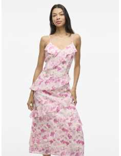 კაბა VILA - VILINA V-NECK S/L MIDI DRESS/DC/BFS