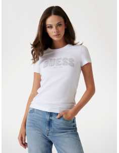 მაისურები GUESS - CN SS LOGO LACE TEE