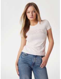 მაისურები GUESS - CN SS LOGO LACE TEE