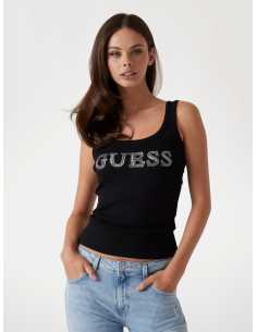 მაისურები GUESS - SL EMBELLISHED LOGO  TANK TOP