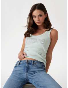 მაისურები GUESS - SL EMBELLISHED LOGO  TANK TOP