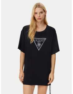მაისურები GUESS - TRIANGLE STRASS SS MAXI TEE