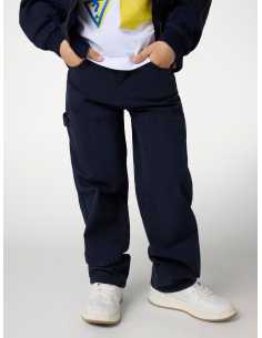 შარვალი GUESS - RIGID CANVAS OVERSIZE PANTS