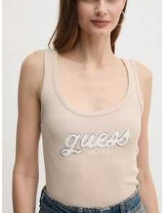 მაისურები GUESS - CHENILLE LOGO TANK TOP RIB