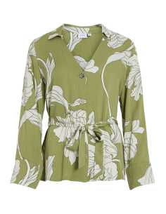 პერანგი VILA - VIFLORENZA OA V-NECK L/S SHIRT
