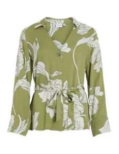 პერანგი VILA - VIFLORENZA OA V-NECK L/S SHIRT