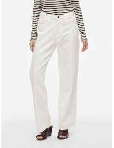 ქალის ჯინსი VILA - VIPALMA RW WIDE JEANS WHITE PAL246/BFS