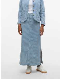 ქვედაბოლო Vero Moda - VMBIRKLEY MR LONG STRIPED DNM SKIRT