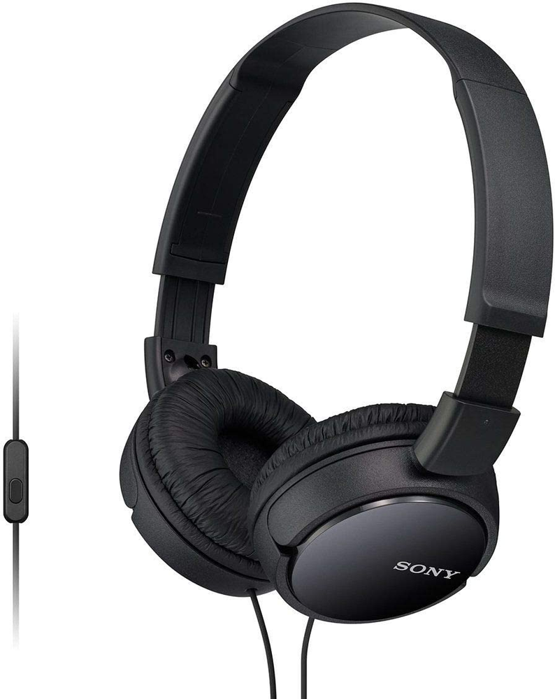 Sony MDR-ZX110AP On-Ear Headphones With Mic Black