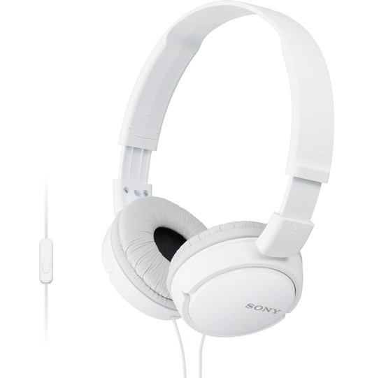 Sony MDR-ZX110AP On-Ear Headphones With Mic White