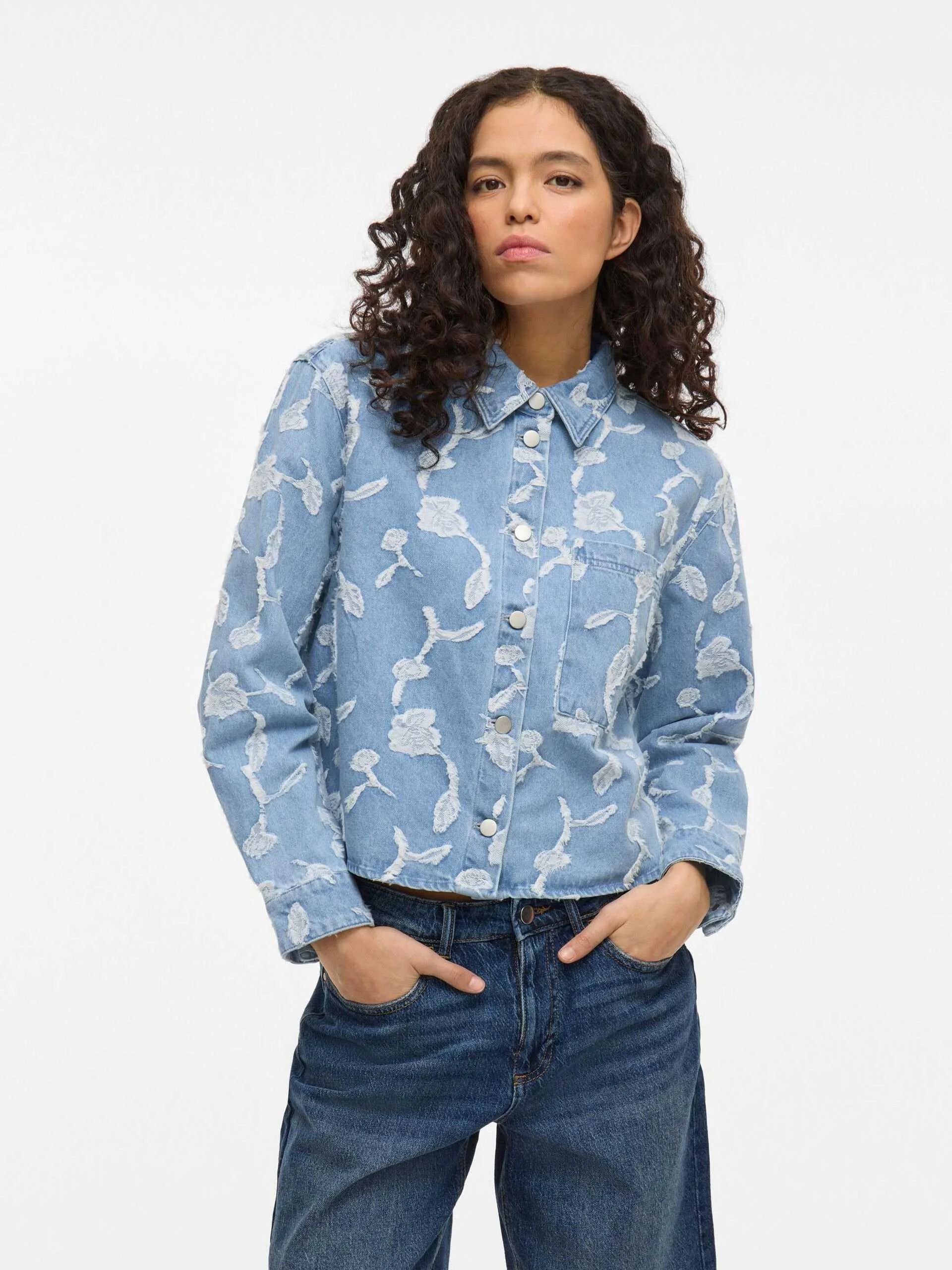 ქურთუკი VILA - VIIANAIS L/S JACQUARD DENIM JACKET