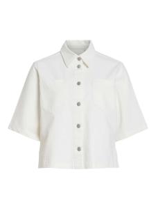 პერანგი VILA - VIJAF 2/4 EMB DENIM SHIRT WHITE