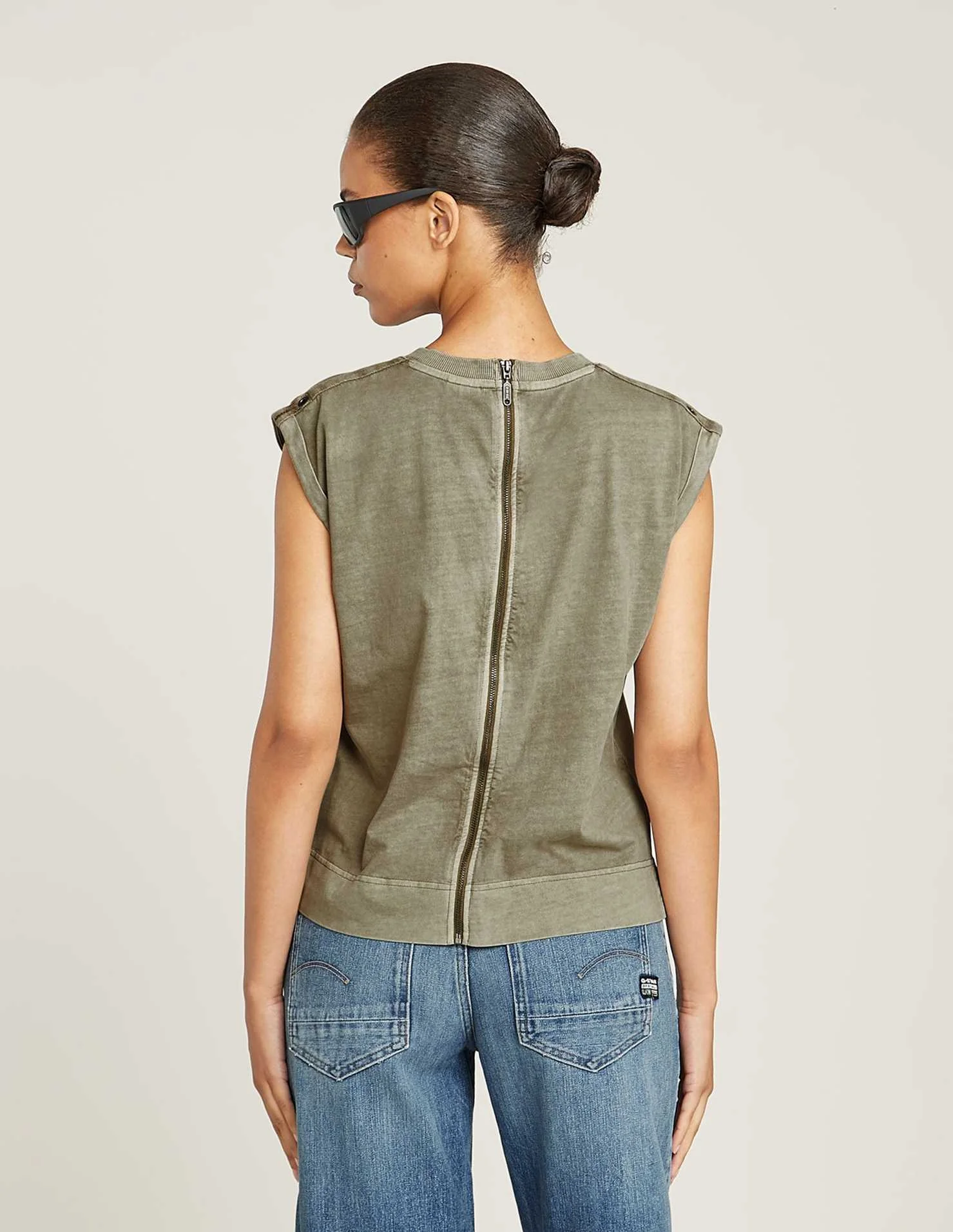 მაისურები G-Star Raw - Back zip overdyed s\s t wmn