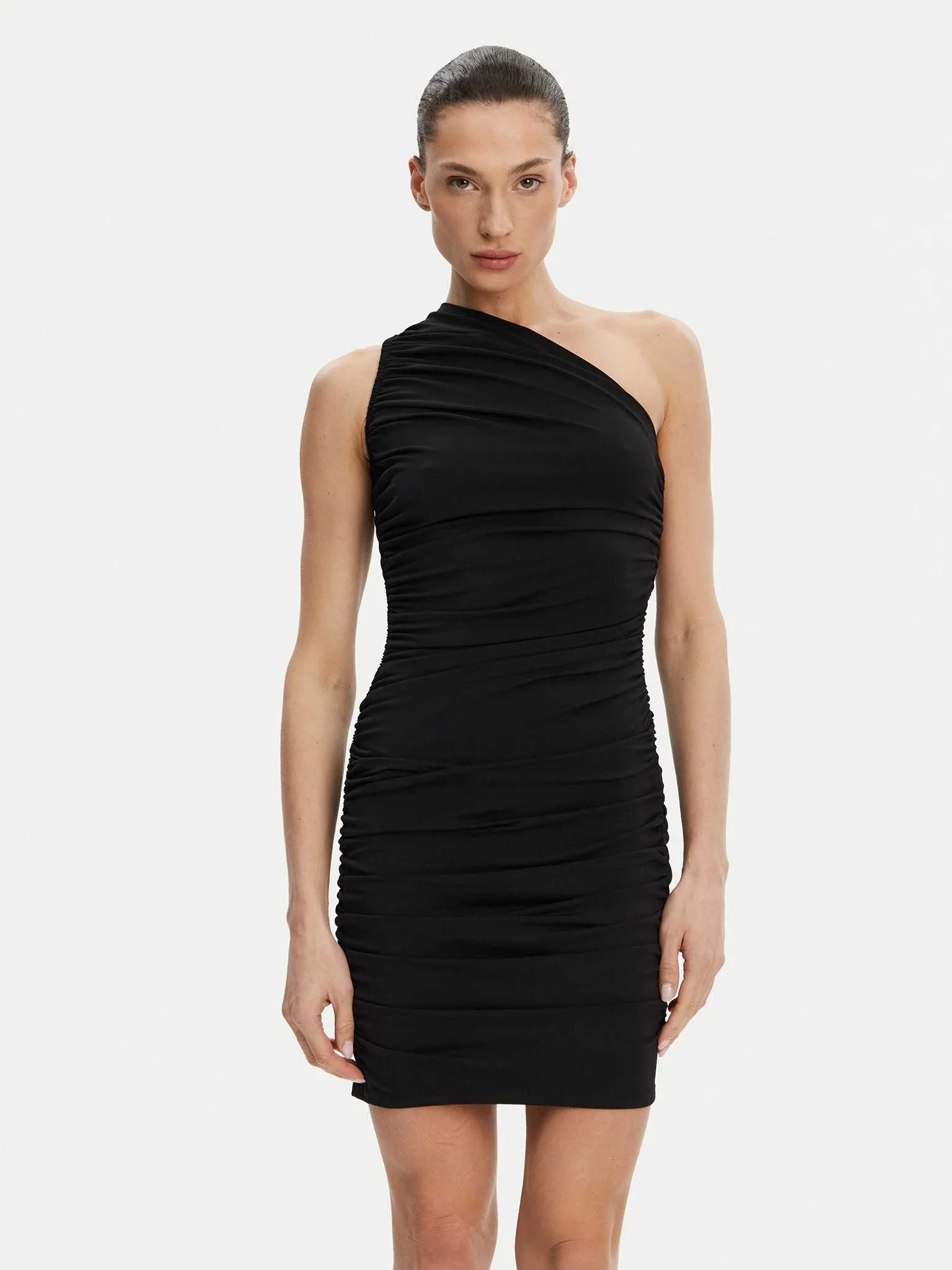 კაბა MICHAEL MICHAEL KORS - RUCHED 1 SHLDR MINI DRESS