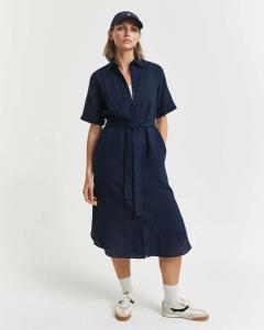 კაბა GANT - REG LINEN SS SHIRT DRESS