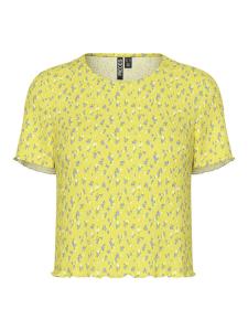 მაისურები Pieces - PCFLORA SS O-NECK CROPPED TOP JRS BC