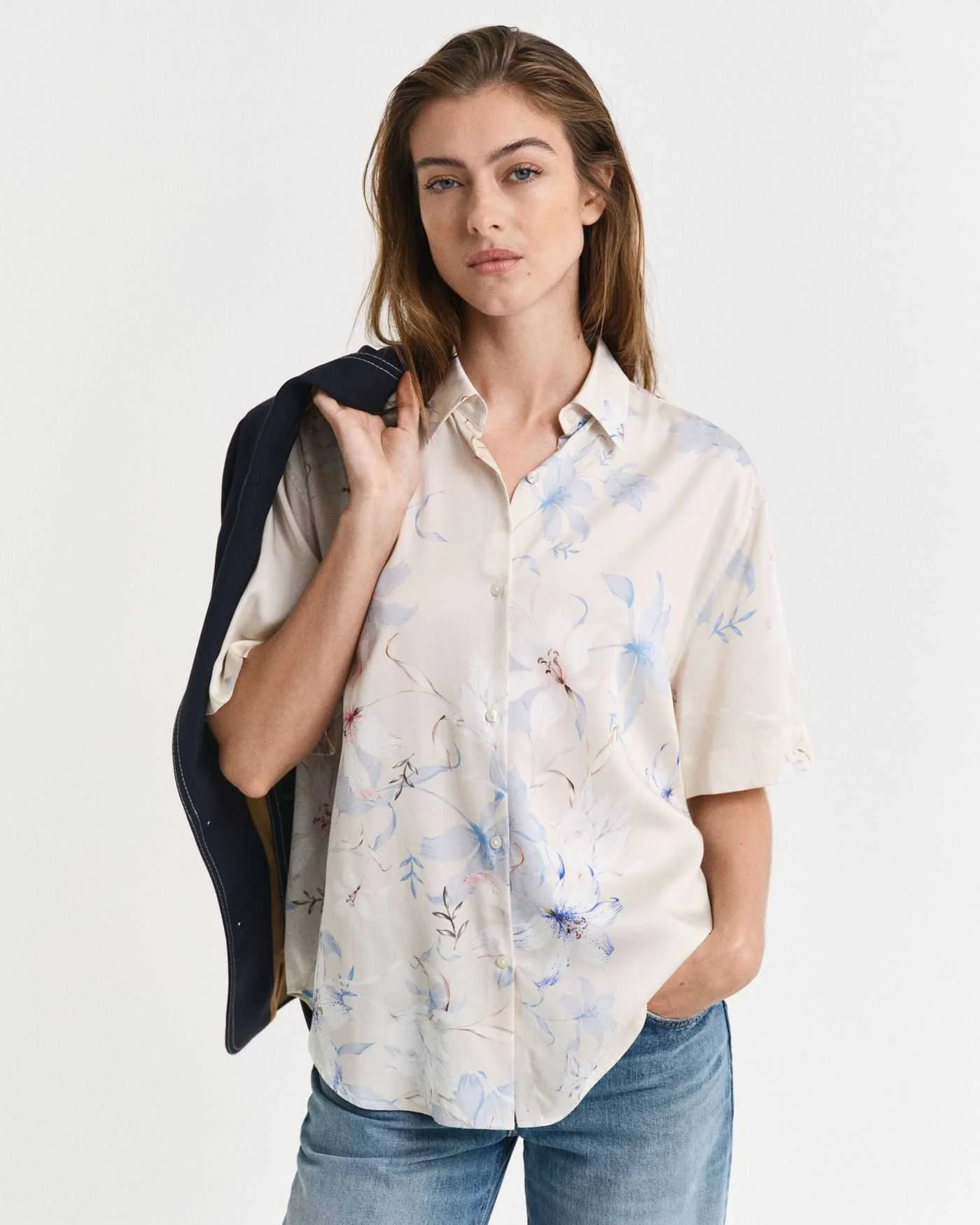 პერანგი GANT - REL FLORAL PRINT SS SHIRT