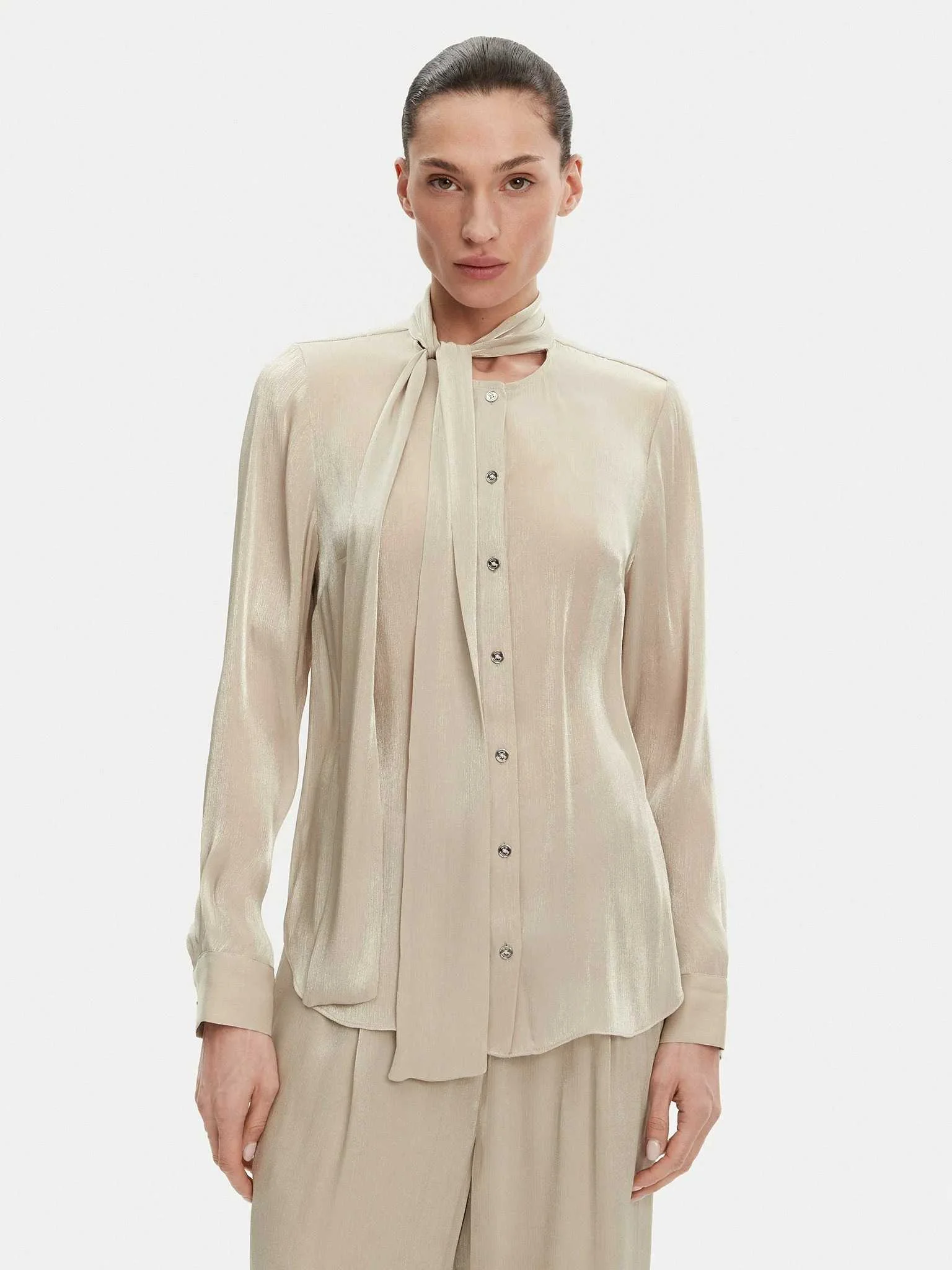 პერანგი MICHAEL MICHAEL KORS - IRIDESCENT BOW BLOUSE