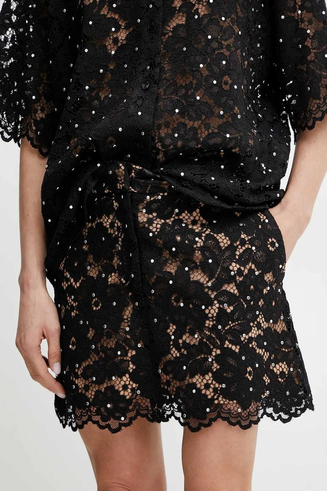 ქვედაბოლო MICHAEL MICHAEL KORS - FLORAL LACE MINI SKRT