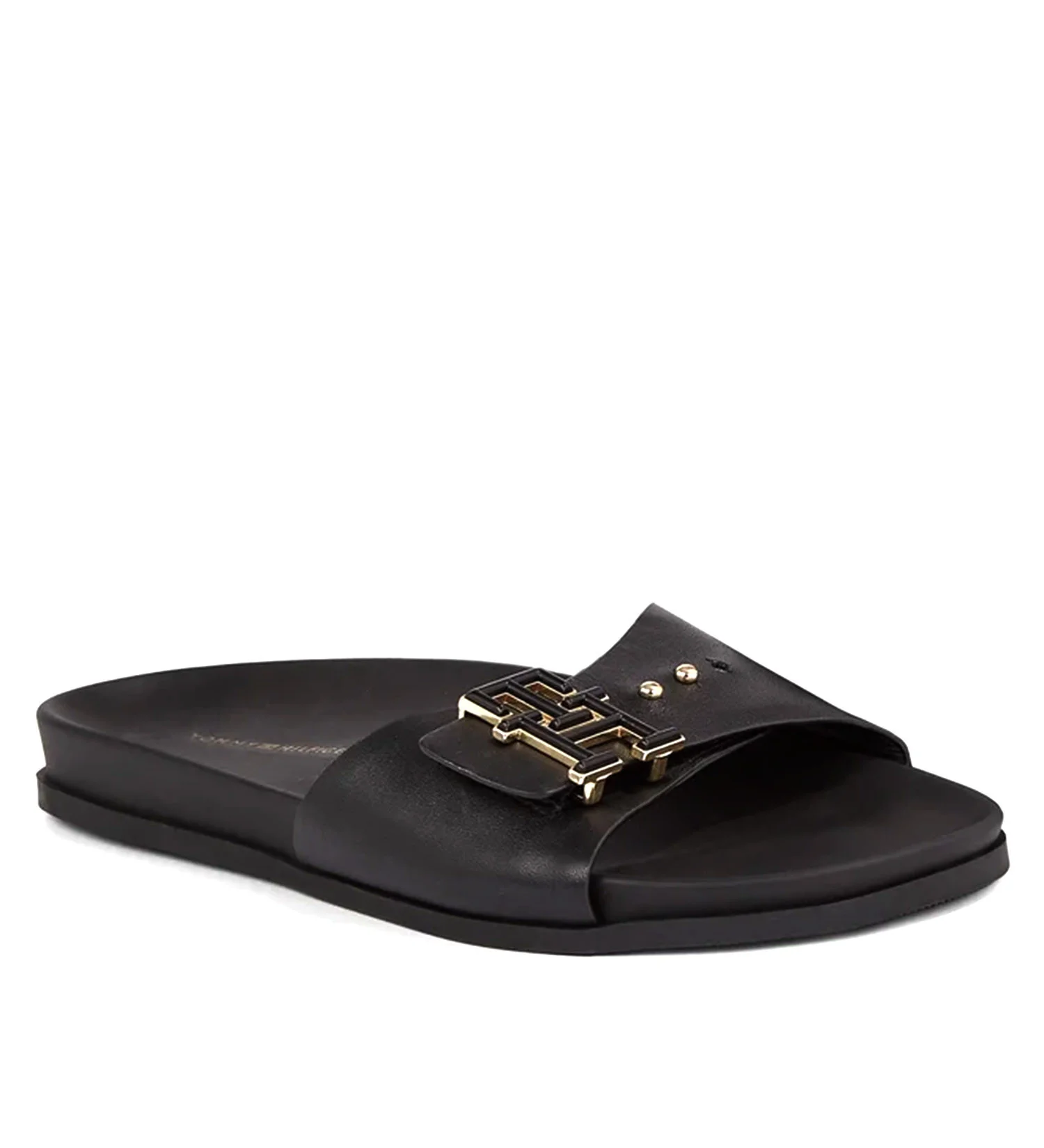 სანდალი Tommy Hilfiger - TH HARDWARE LEATHER FLAT SANDAL
