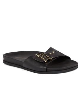 სანდალი Tommy Hilfiger - TH HARDWARE LEATHER FLAT SANDAL