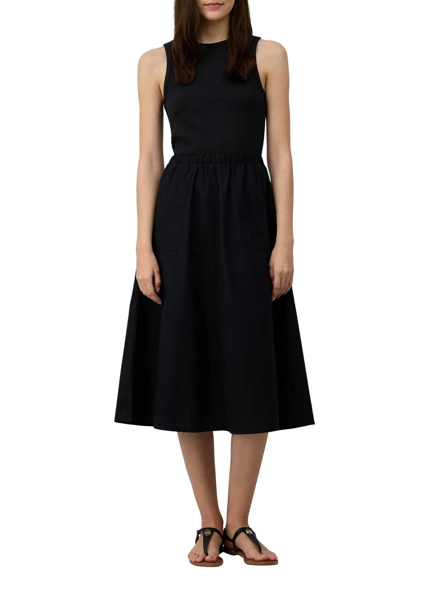 კაბა s.Oliver - Sleeveless midi dress in fabric mix