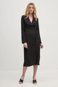 კაბა CALVIN KLEIN - VISCOSE TWILL WRAP MIDI DRESS