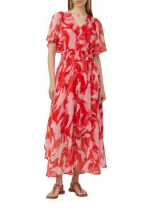 კაბა s.Oliver - Chiffon maxi dress with a smocked waist