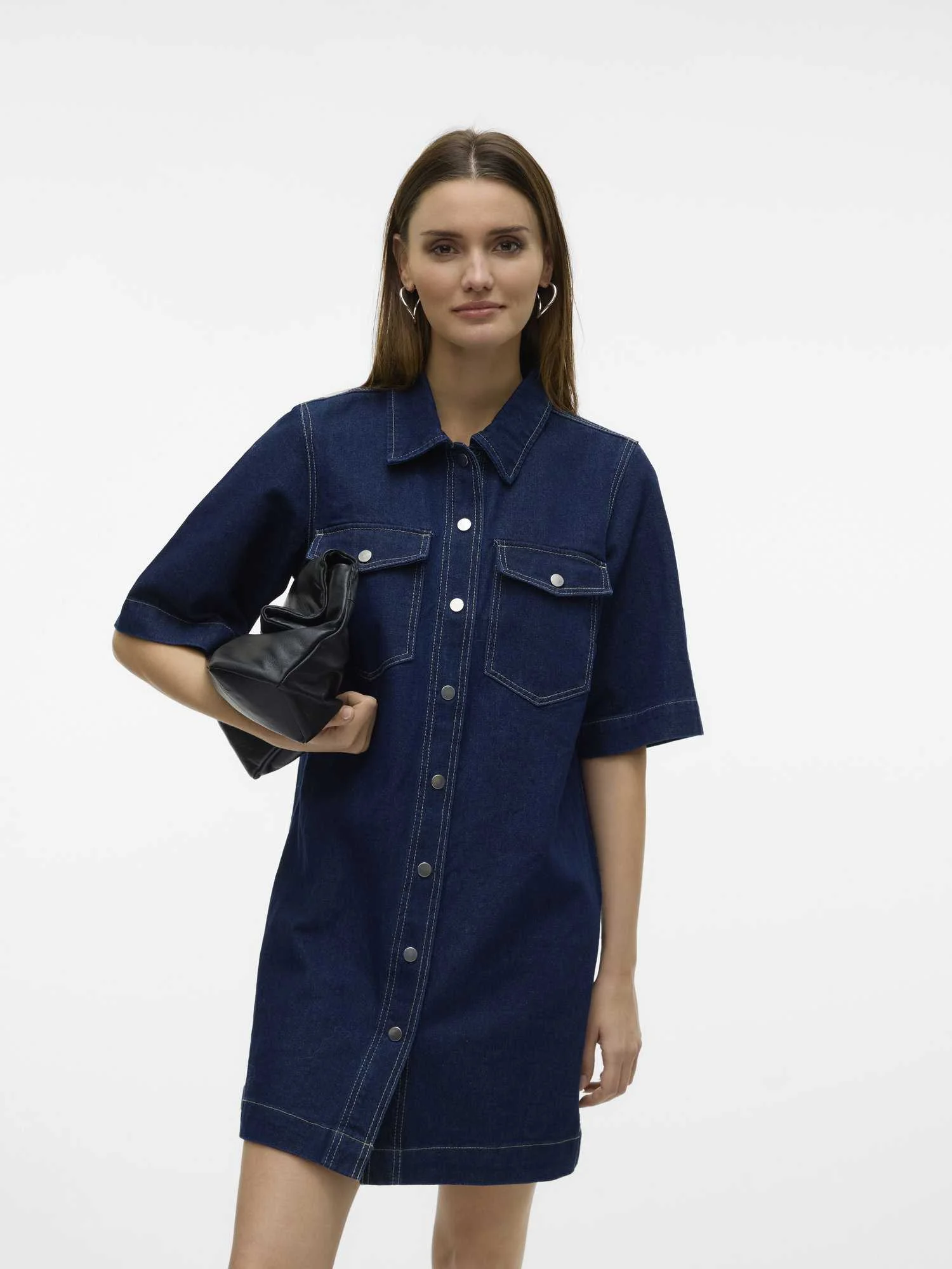 კაბა Vero Moda - VMFENJA 2/4 SHORT DENIM DRESS GA NOOS