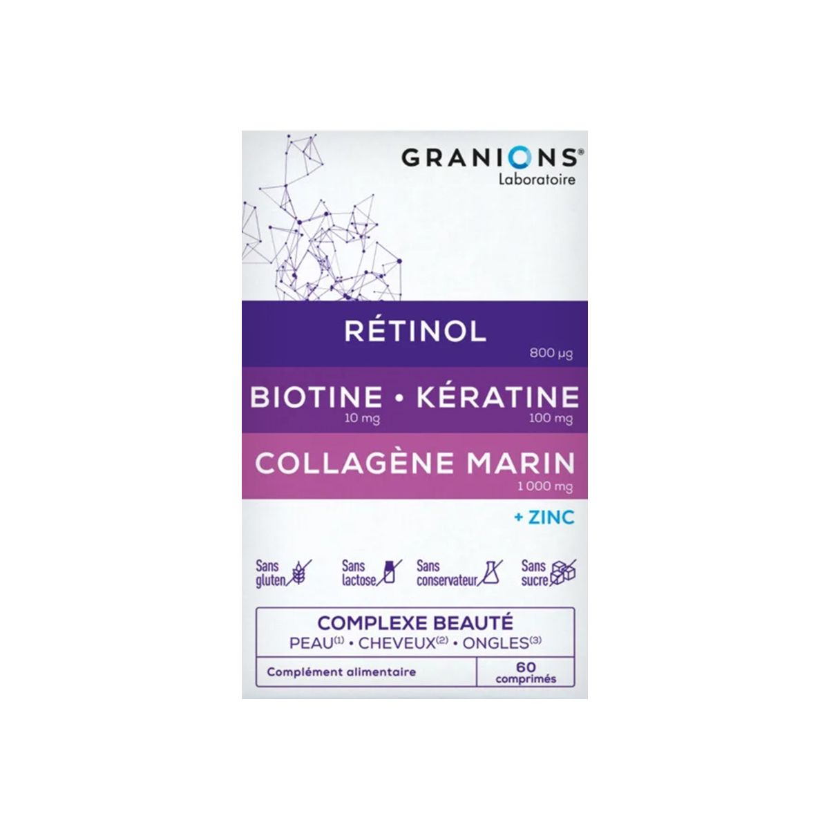 თმა კანი და ფრჩხილი 60 ტაბლეტი გრანიო - Granion