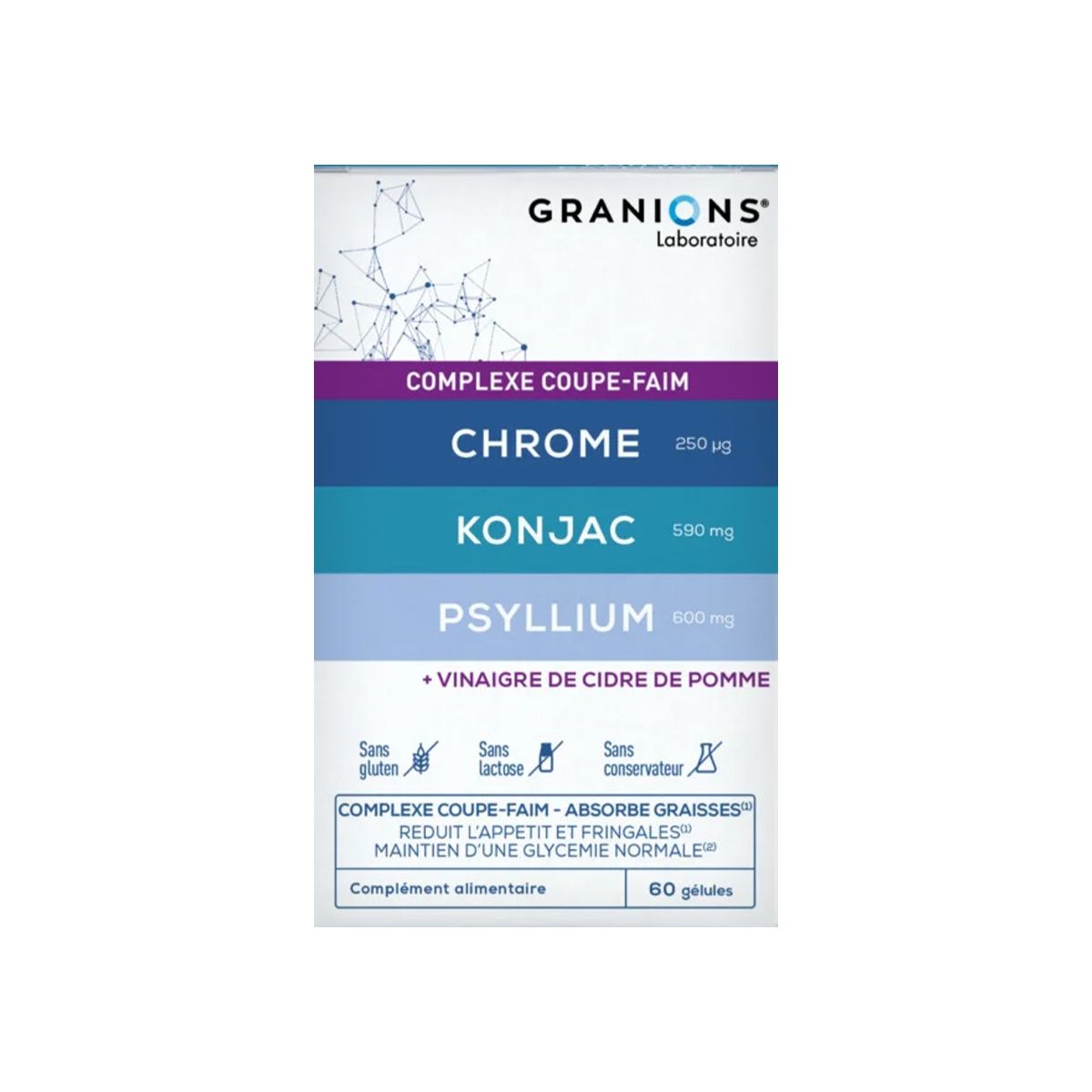 ქრომი კონჯაკი და ფსილიუმი 60 კაფსულა გრანიო - Granion