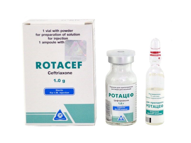 ROTACEF - როტაცეფი 1.0გ 1 ფლაკონი ( გამხსნელით)