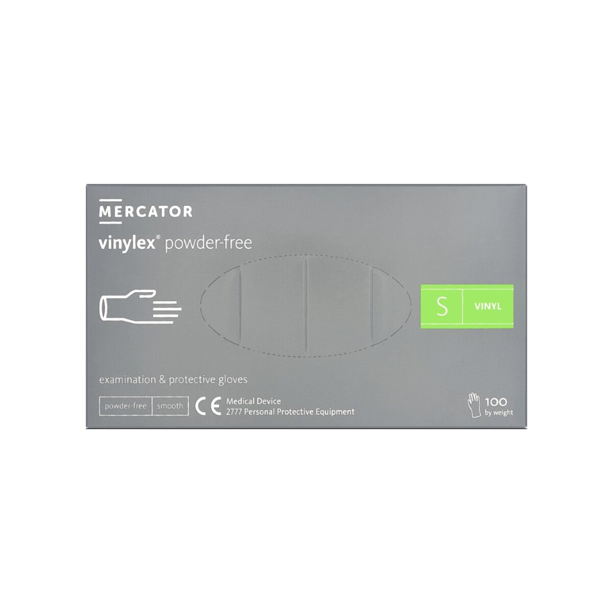 ხელთათმანი არასტერილური S ზომა პუდრის გარეშე Vinylex 50 წყვილი