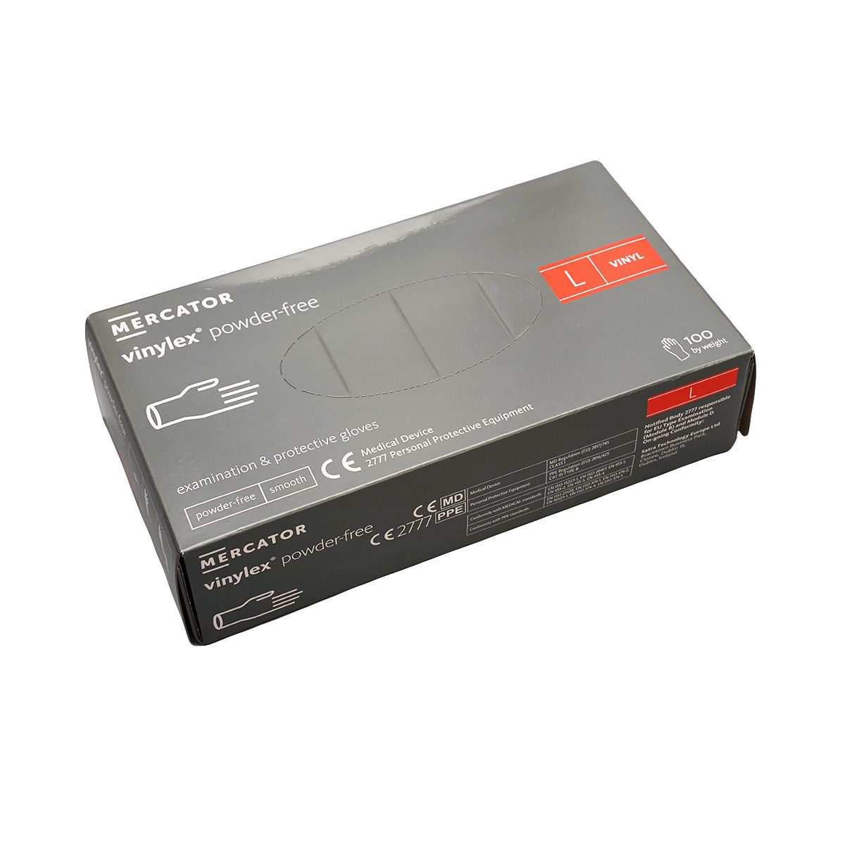 ხელთათმანი არასტერილური L ზომა პუდრის გარეშე Vinylex 50 წყვილი