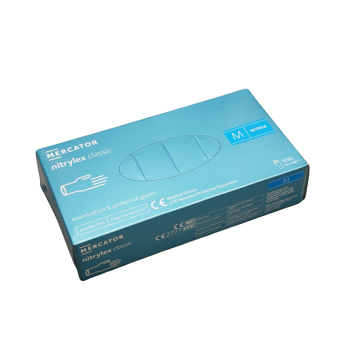 ხელთათმანი არასტერილური M ზომა პუდრის გარეშე ნიტრილის 50 წყვილი