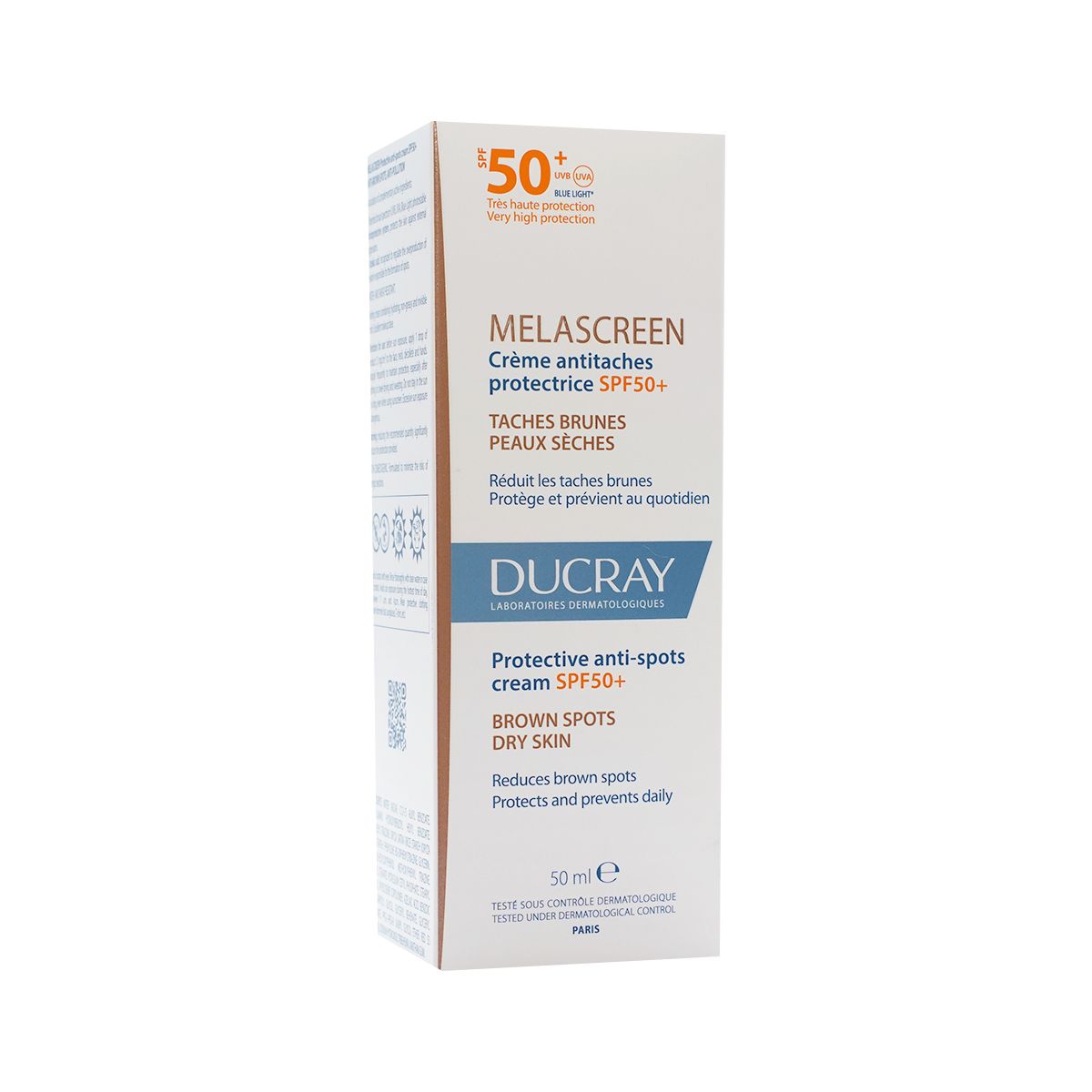 ლაქების საწინააღმდეგო სახის კრემი SPF50 9296 დუკრე - Ducray 