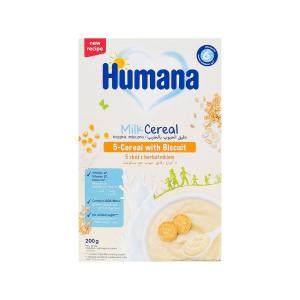 ფაფა რძიანი 5 მარცვალი კექსით 200 გ 3016 ჰუმანა - Humana