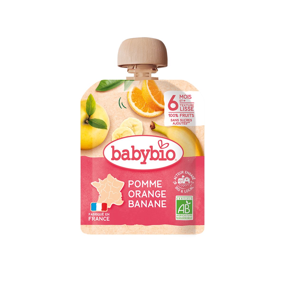 ხილფაფა ვაშლი ფორთოხალი და ბანანი 90 გ 0178 ბეიბი ბიო - Baby Bio