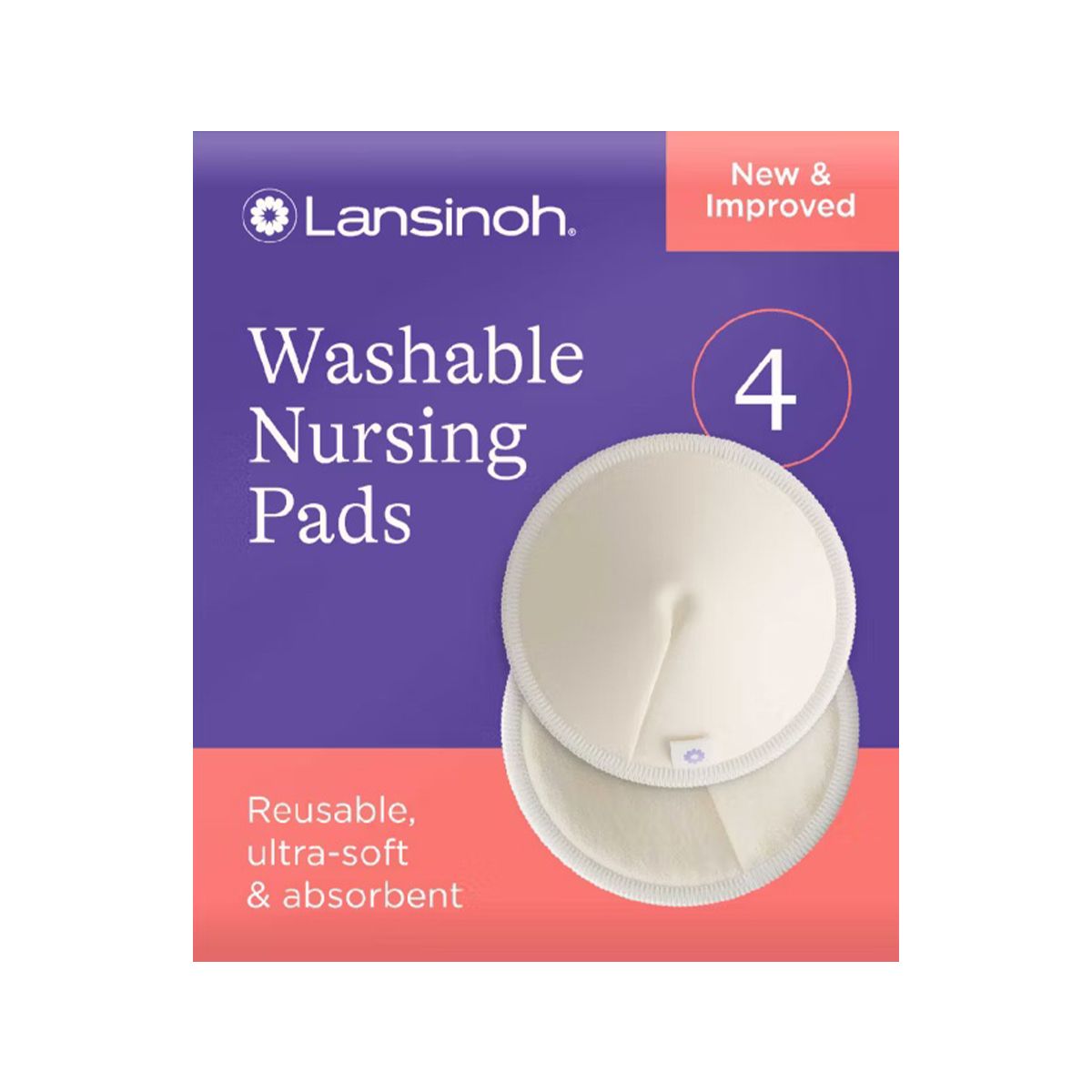 მკერდის მრავალჯერადი საფენი 4 ცალი 5357 ლანსინო - Lansinoh