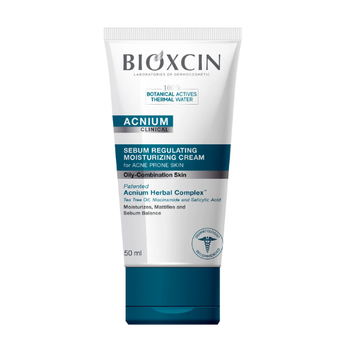 ბიოქსინი - ACNIUM სახის კრემი დამატენიანებელი/სებომარეგულირებელი ცხიმ/კომბ. აკნესკენ მიდრეკილი კანის