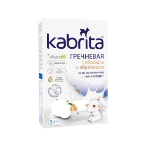 ფაფა თხის რძით წიწიბურა ვაშლი და გარგარი 5 თვიდან 180 გ კაბრიტა - Kabrita