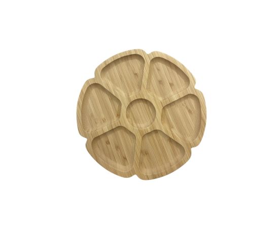 ბამბუკის 7 განყოფილებიანი თეფში 25x25x1.7 სმ SKY