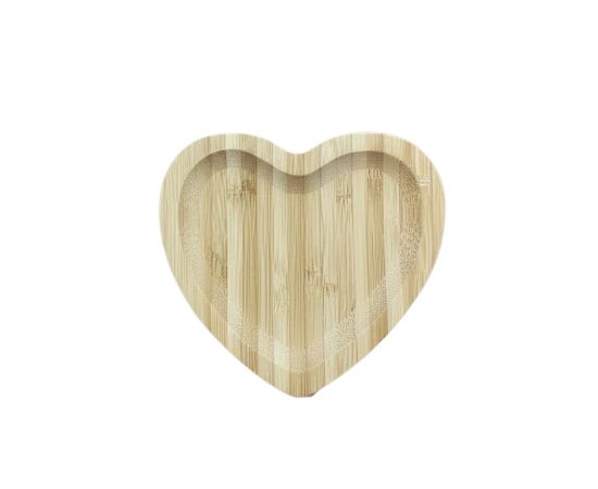 ბამბუკის გულის ფორმის თეფში 13x13x1.7 სმ SKY