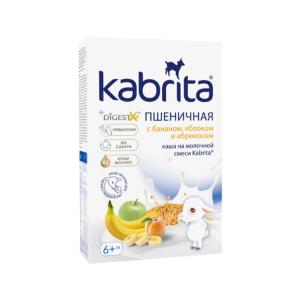 ფაფა თხის რძით ხორბალი ბანანით გარგარით და ვაშლით 6 თვიდან 180 გ კაბრიტა - Kabrita