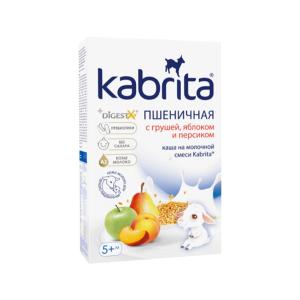 ფაფა თხის რძით ხორბალი ვაშლით და ატმით 5 თვიდან 180 გ კაბრიტა - Kabrita